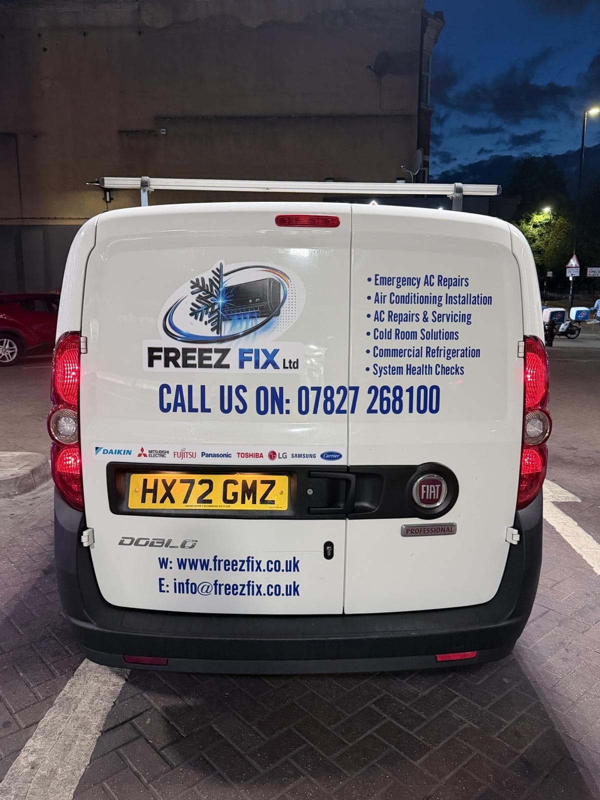 A Freez Fix engineer's van, ready for callouts across London